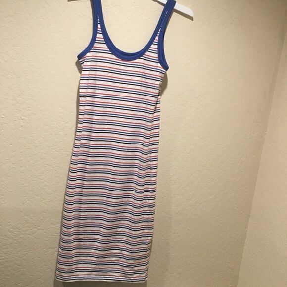 Zara Striped MIDI Dress Sm Nautical sleeveless - Picture 3 of 6